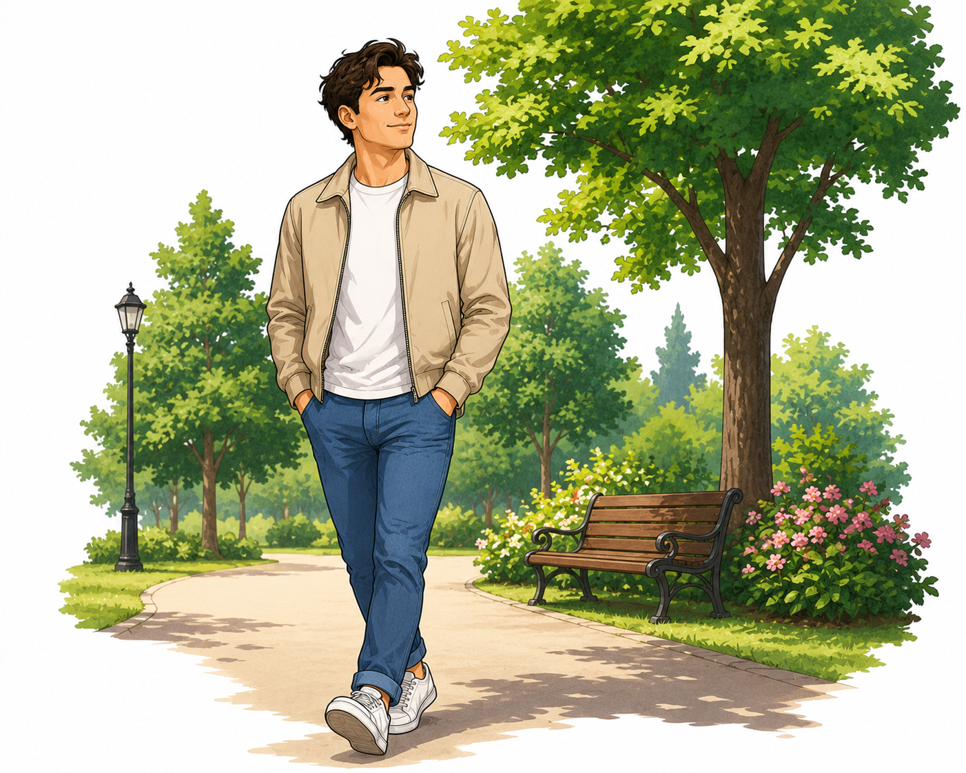 <p>I was just strolling along </p>