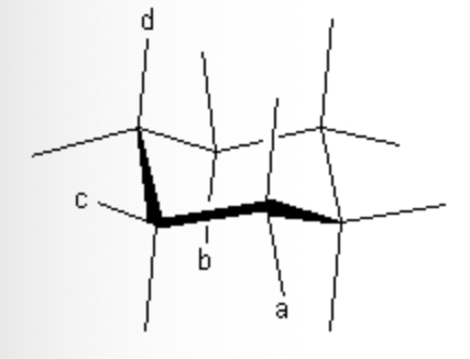 <p>which of the following are axial bonds on the cyclohexane</p>