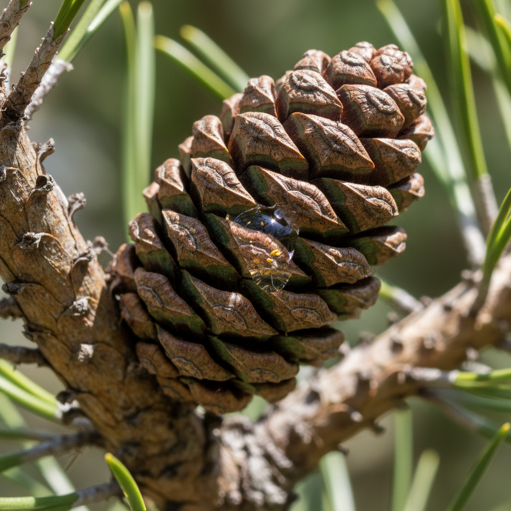 <p>The type of conifer cone that produces a sticky fluid to catch pollen.</p>