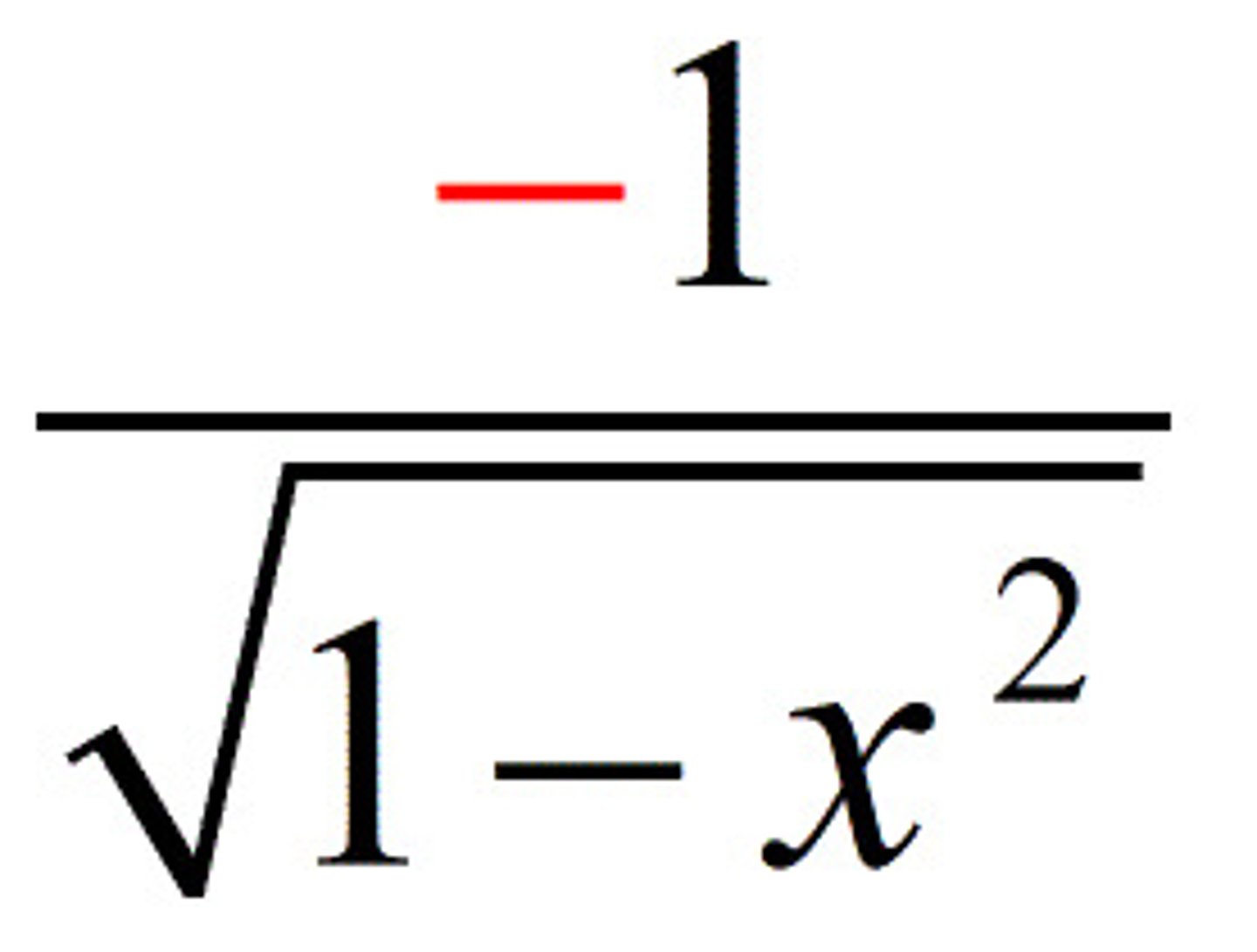 <p>-1 / √(1 - x²)</p>