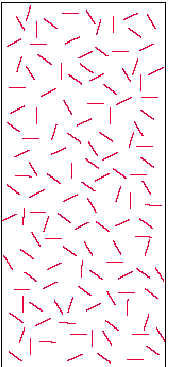 <p>Short aspect ratio, random orientation</p>