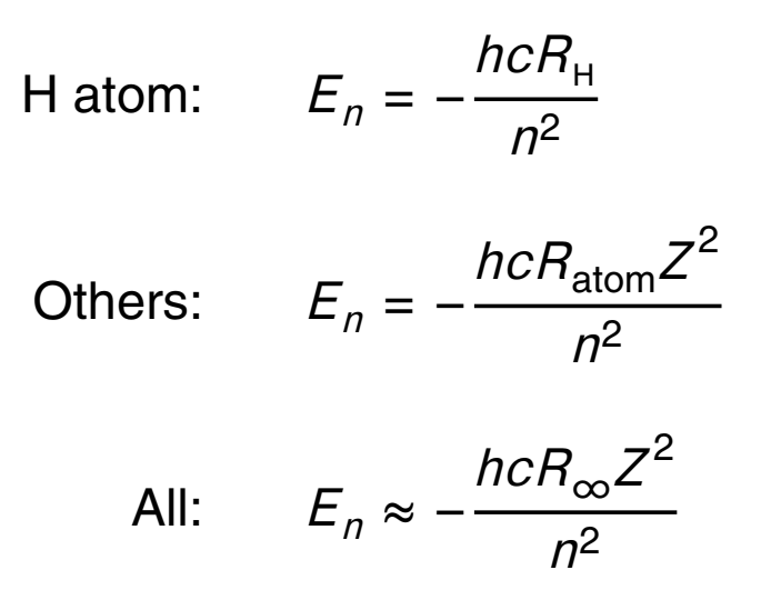 <p>explain the difference between the first two</p><p>what is R∞? </p>
