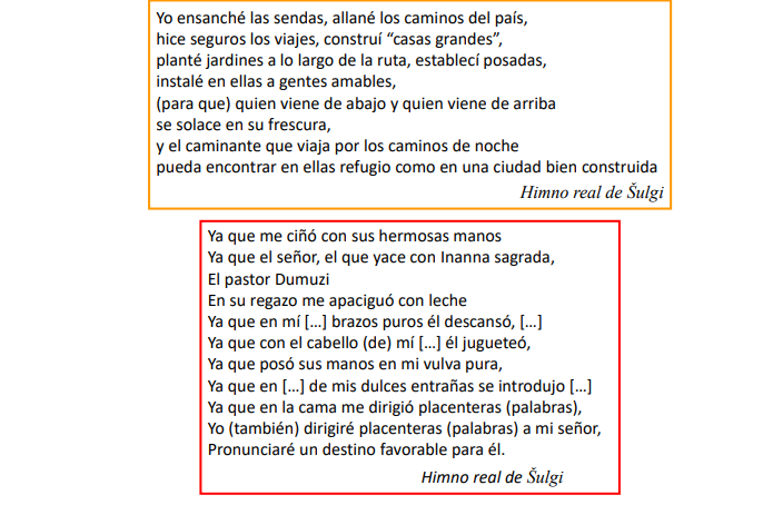 <p>Himno real de Sulgi</p><p></p>