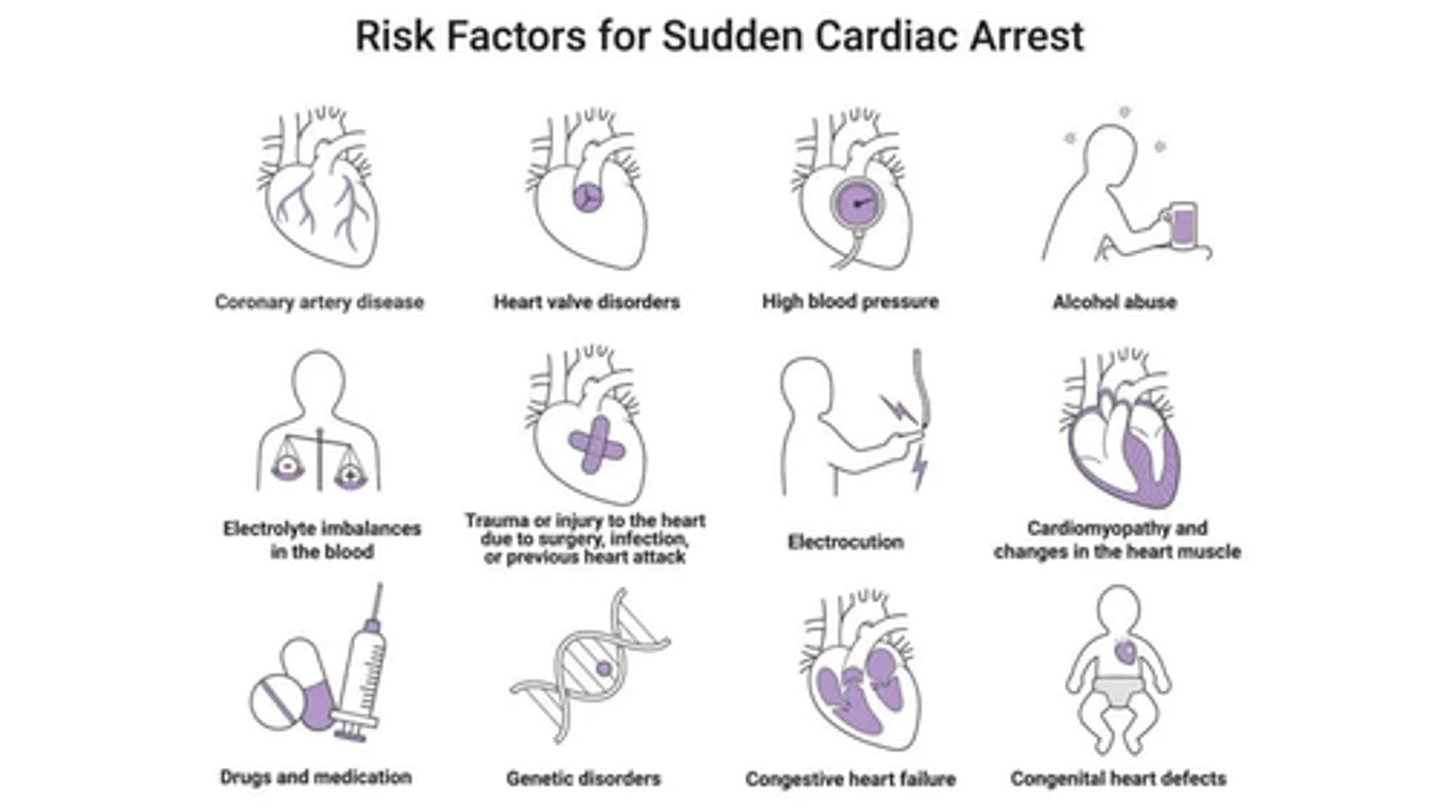 <p>A) Caffeine, electrolyte imbalances (such as Potassium), and drugs (such as cocaine)</p>