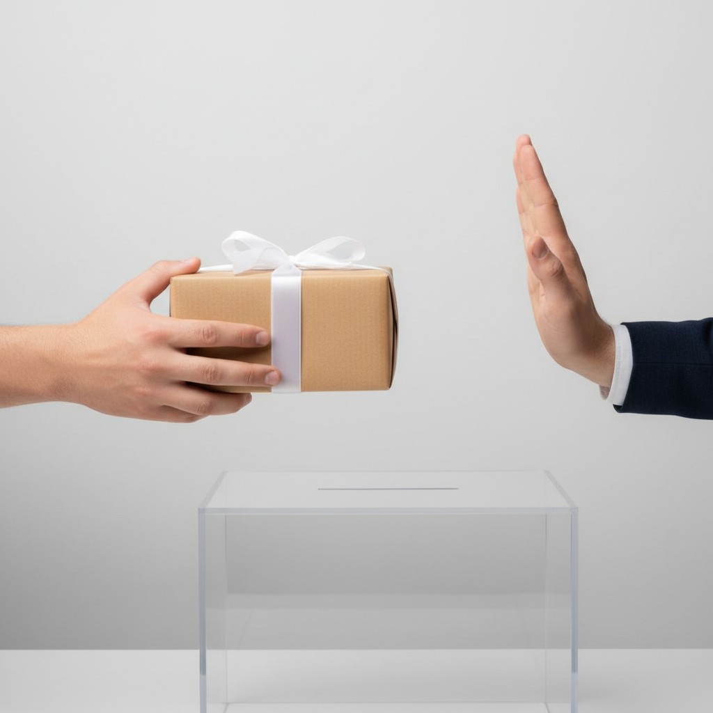 <p>The wrong act of accepting money or gifts from political campaigners.</p>