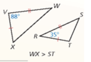 <p>If two sides of one triangle are congruent to two sides of another triangle, and the included angle of the first is larger than the included angle of the second, then the third side of the first is longer than the third side of the second. <br></p>