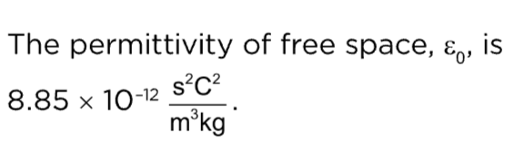 <p>A physical constant representing the capability of a vacuum to permit electric field lines or store electrical potential energy.</p>
