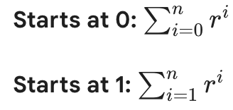 <p>Finite Geometric Series</p>