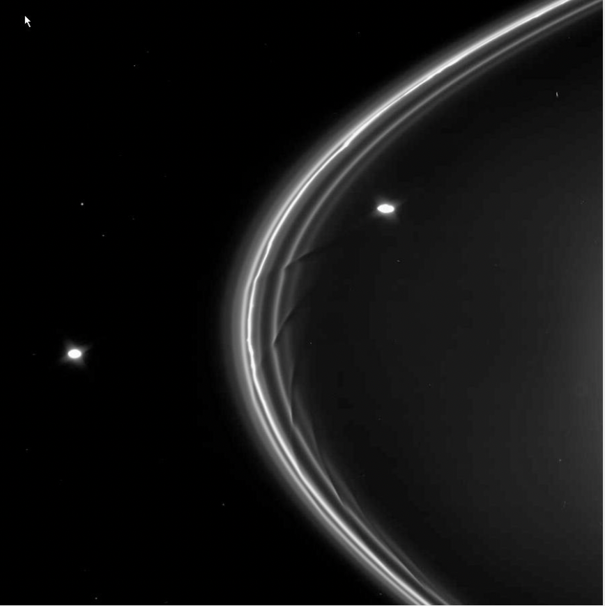 <p><span>Small natural satellites that orbit near the edges of planetary rings. They prevent rings from spreading out and dissipating</span></p>