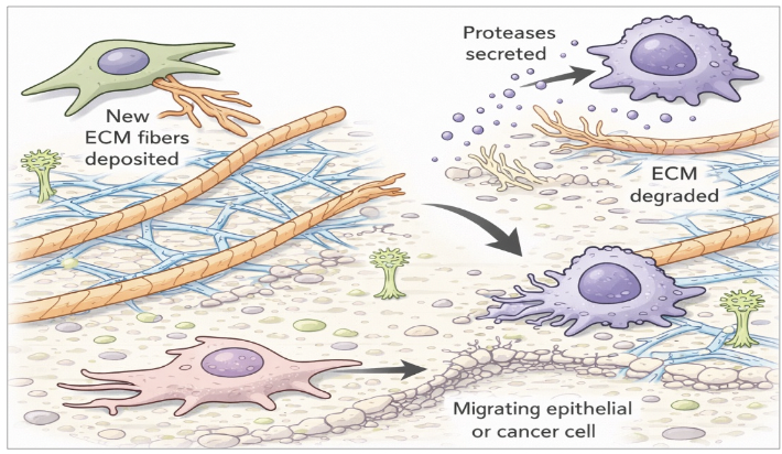 <p>T/F: Cells can contribute to the assembly of the ECM by: </p><ul><li><p>secreting its components </p></li><li><p>directing the assembly of these components into complex, interwoven structures</p></li></ul><p></p>