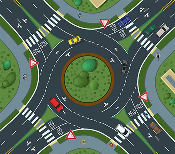 <p>when driving in a traffic circle yield the right of way to drivers who </p>
