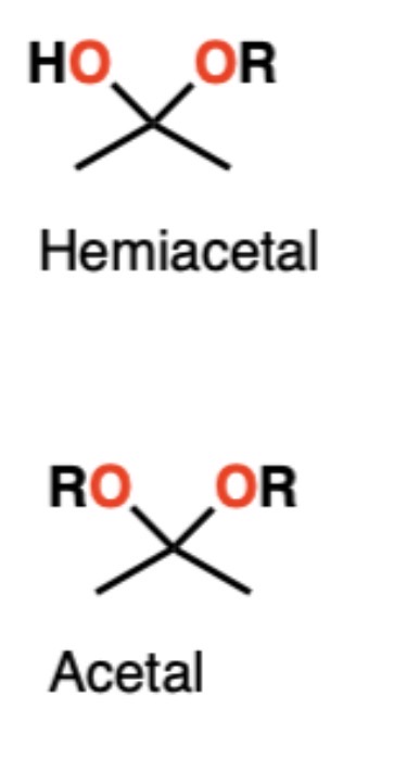 <p>Ketone/aldehyde to hemiacetal/acetal</p>