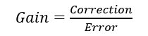 <p>measure of degree to which the control system maintains constant conditions</p><p>Correction = Uncompensated Value – Compensated Value Error = Set Point – Compensated Value</p>