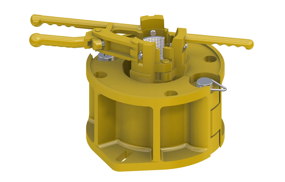<p>Details: 100-Ton capacity manual/pneumatic tubing spider designed with a small bowl profile maximum handling up to 3-½" OD pipe.</p>