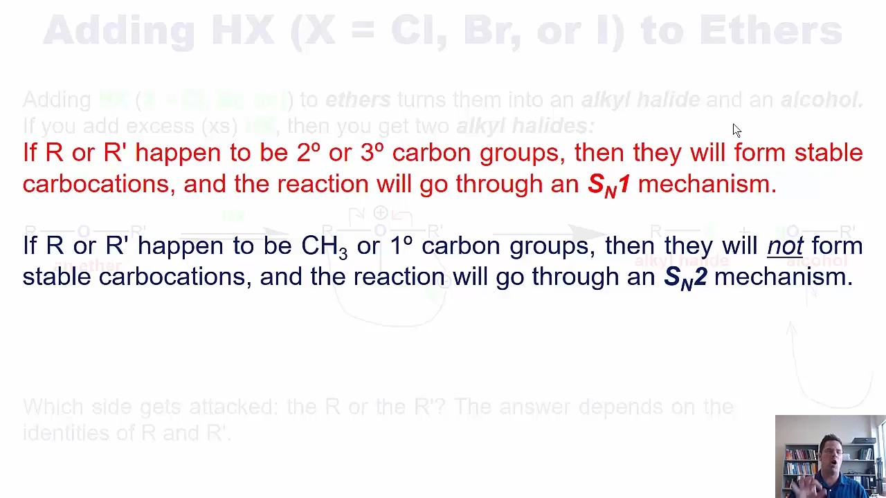 <p>they proceed through SN1 </p>