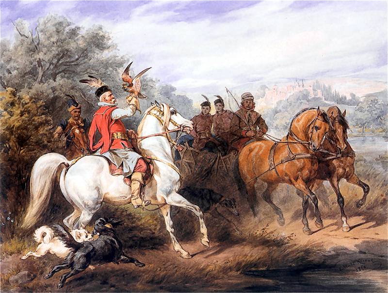 <p>“Polowanie z sokołem”</p>