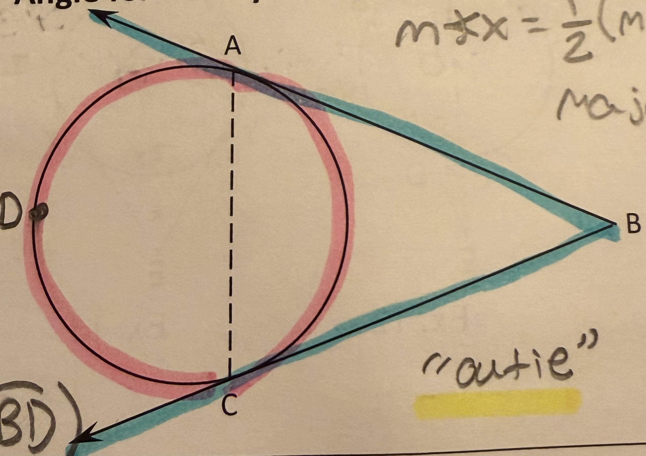 <p>Angle formed by 2 tangents:</p>