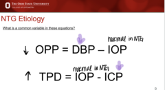 <p>With normal tension glaucoma, since IOP is normal, how do we get a reduced Ocular perfusion pressure?</p>