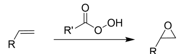 <ul><li><p>Makes Epoxide</p></li><li><p>Concerted Mechanism</p></li><li><p>Syn Addition</p></li></ul><p></p>