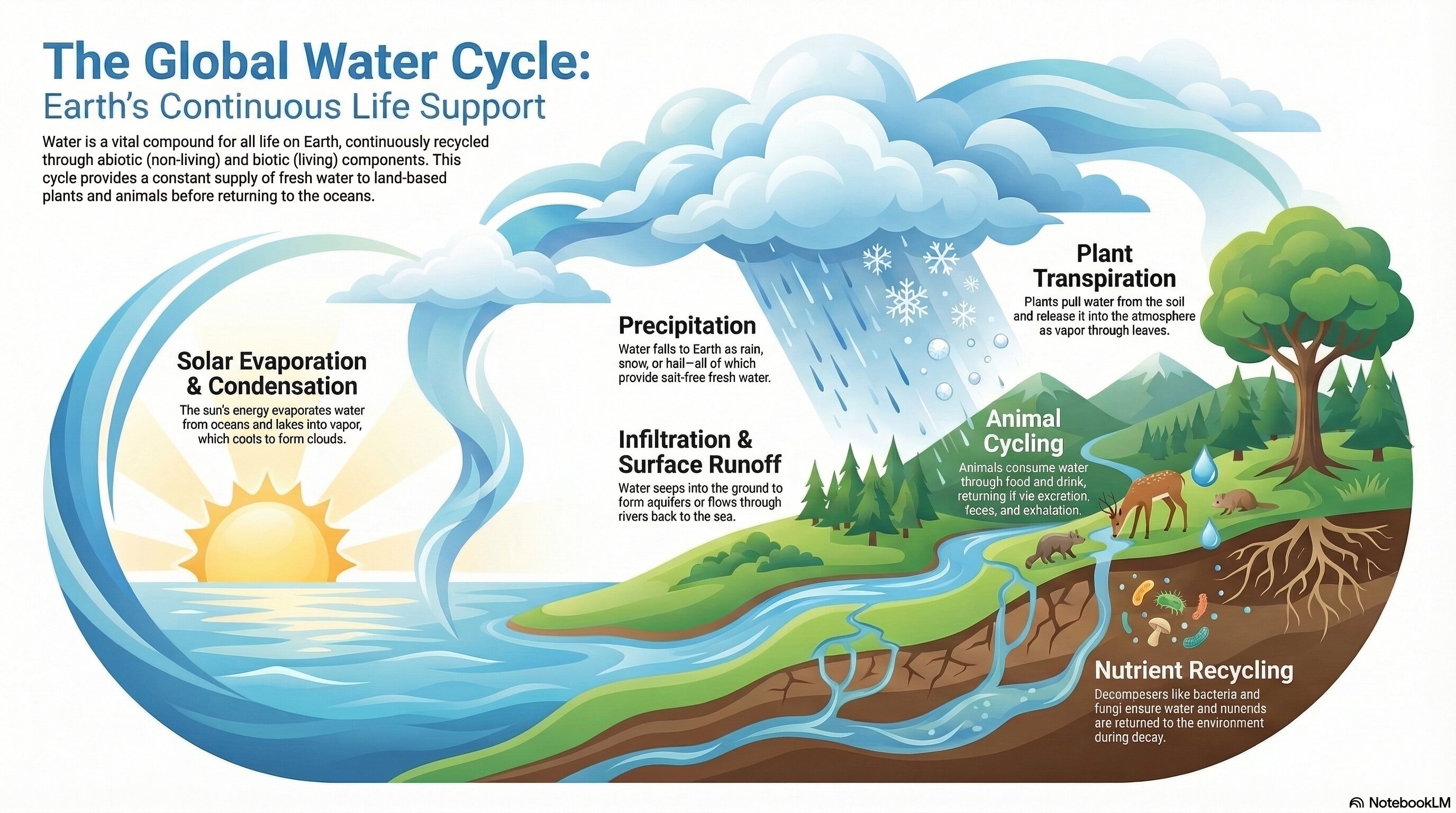 <p>Describe the water cycle.</p>