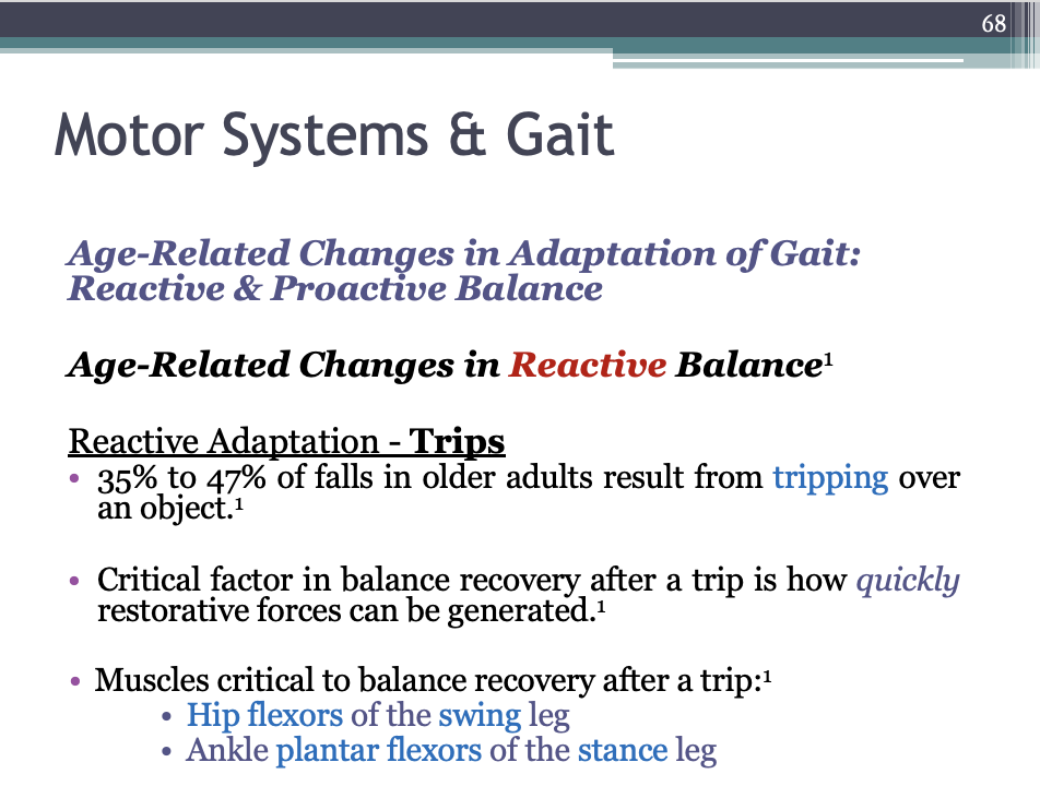 <p><span>The speed and magnitude of the “trip” are more important than the strength required to recover.</span></p>