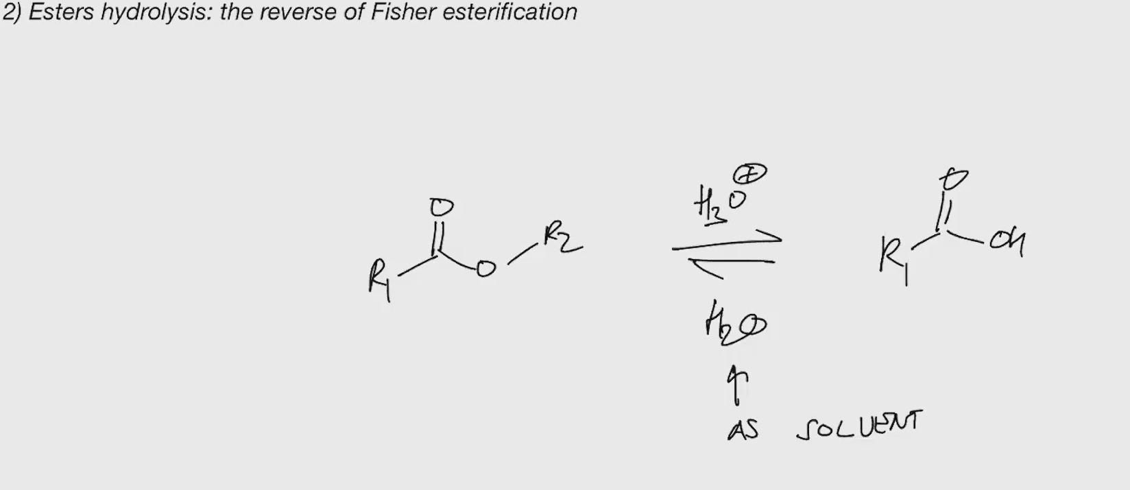 <p>Ester hydrolysis</p>