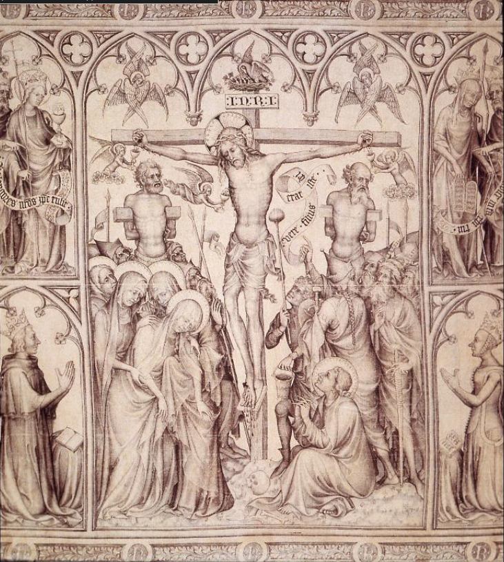<p>Parement de Narbonne (altar frontal), Crucifixion, c. 1375</p>