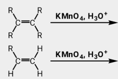 <p>reaction with acidic KMnO4</p>