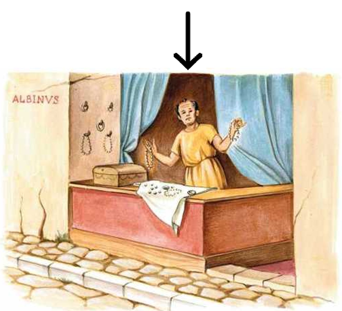 <p>nomen:</p><p>A vir who mans a taberna</p><p>(shopkeeper)</p>