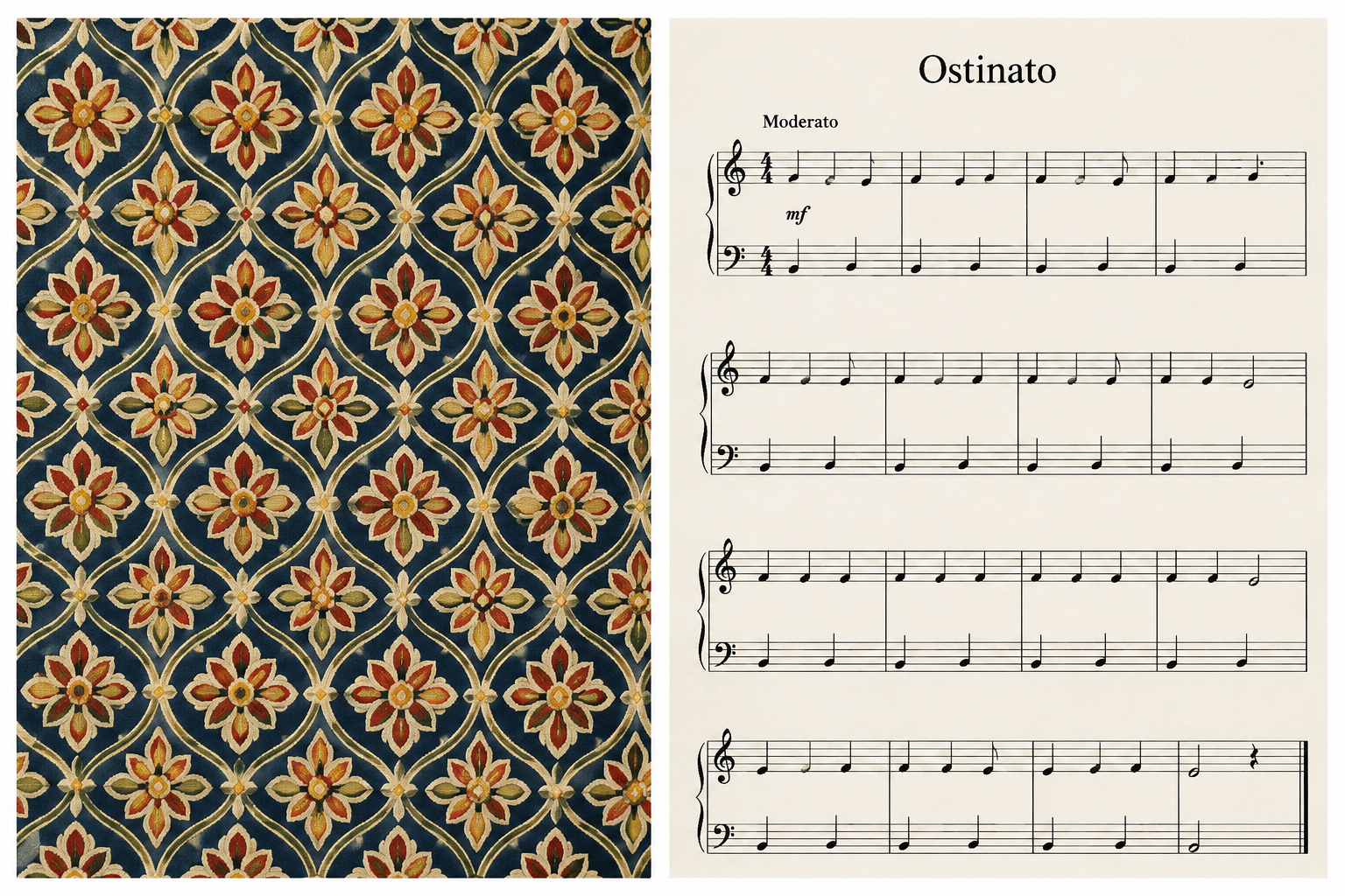 <p>Which assignment demonstrates the strongest authentic connection between visual art and music?</p>