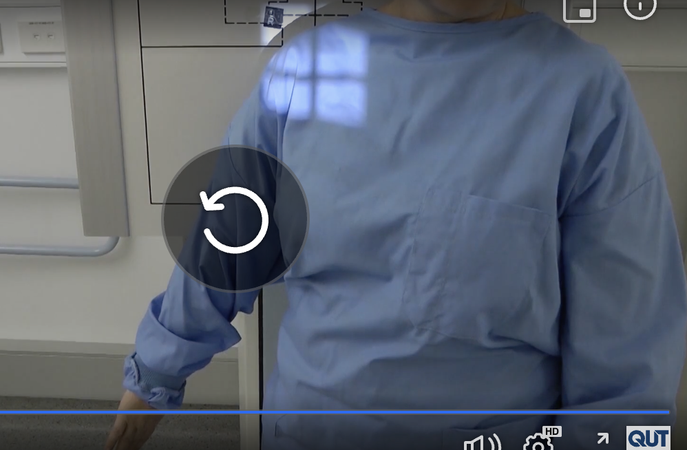 <p>slightly abduct and internally rotate the arm so the hand is pronated (epicondyles of humerus are perpendicular to IR) </p>