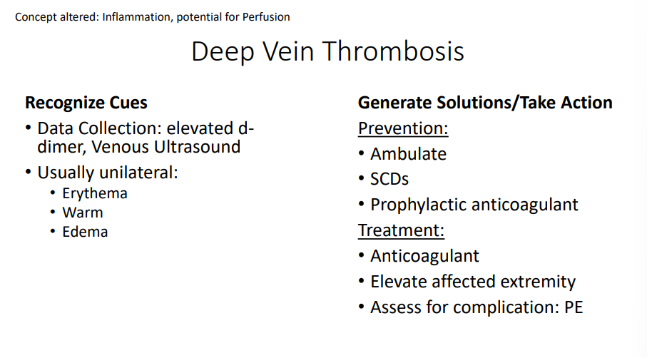 <p>T/F: You should NOT elevate the affected extremity for DVT. </p>