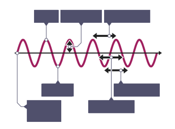 <p>Name the key parts of a wave diagram</p>