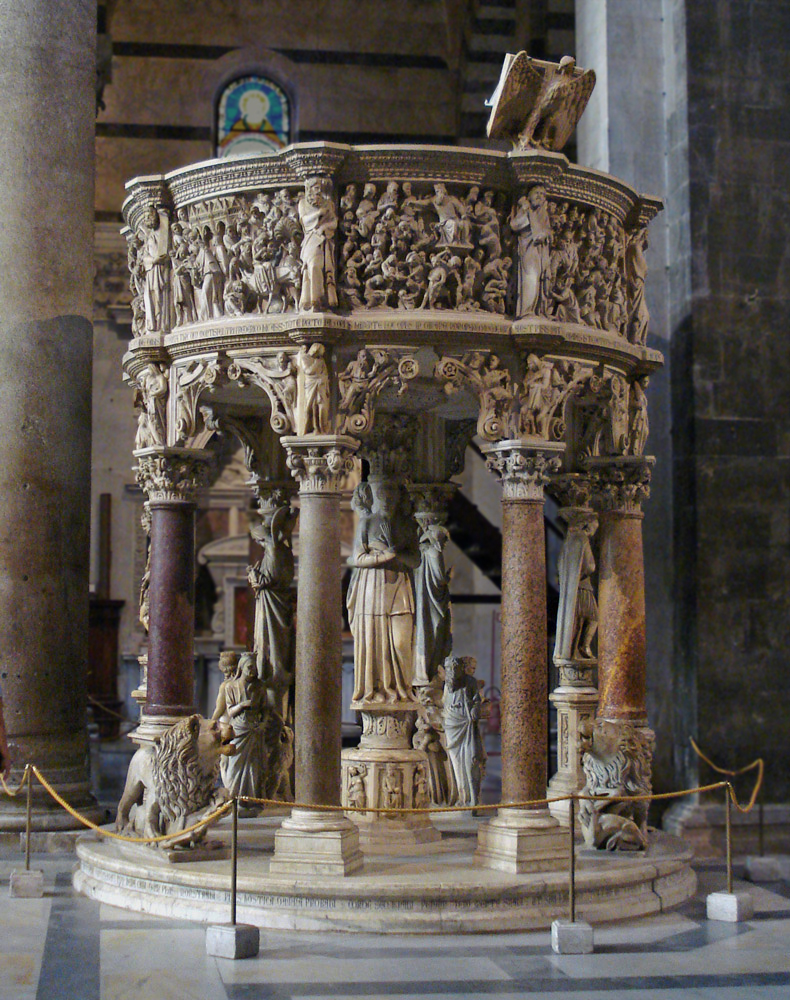 <ul><li><p>Italian Sculptor from Pisa </p></li><li><p>He completed the pulpit in Pisa Cathedral, in which he synthesized Gothic and Classical elements </p></li></ul><p></p>