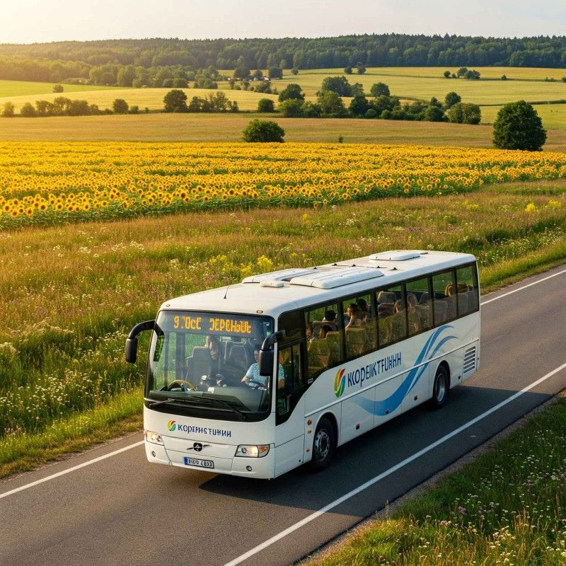 <p>by bus</p>