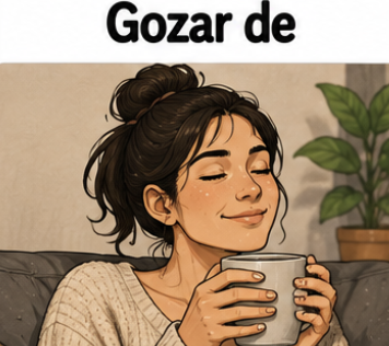 <p>gozar de</p>
