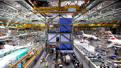 <p>the industry that makes vehicles that travel in the air and in outer space</p>
