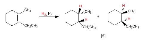 <p>H2/Pt or Pd performs catalytic hydrogenation. It reduces DOUBLE AND TRIPLE bonds to single bonds (alkane bonds) by adding hydrogens across the bonds.</p><p></p><p>it does cis/syn addition, adding the hydrogens to the same side of the molecule</p>