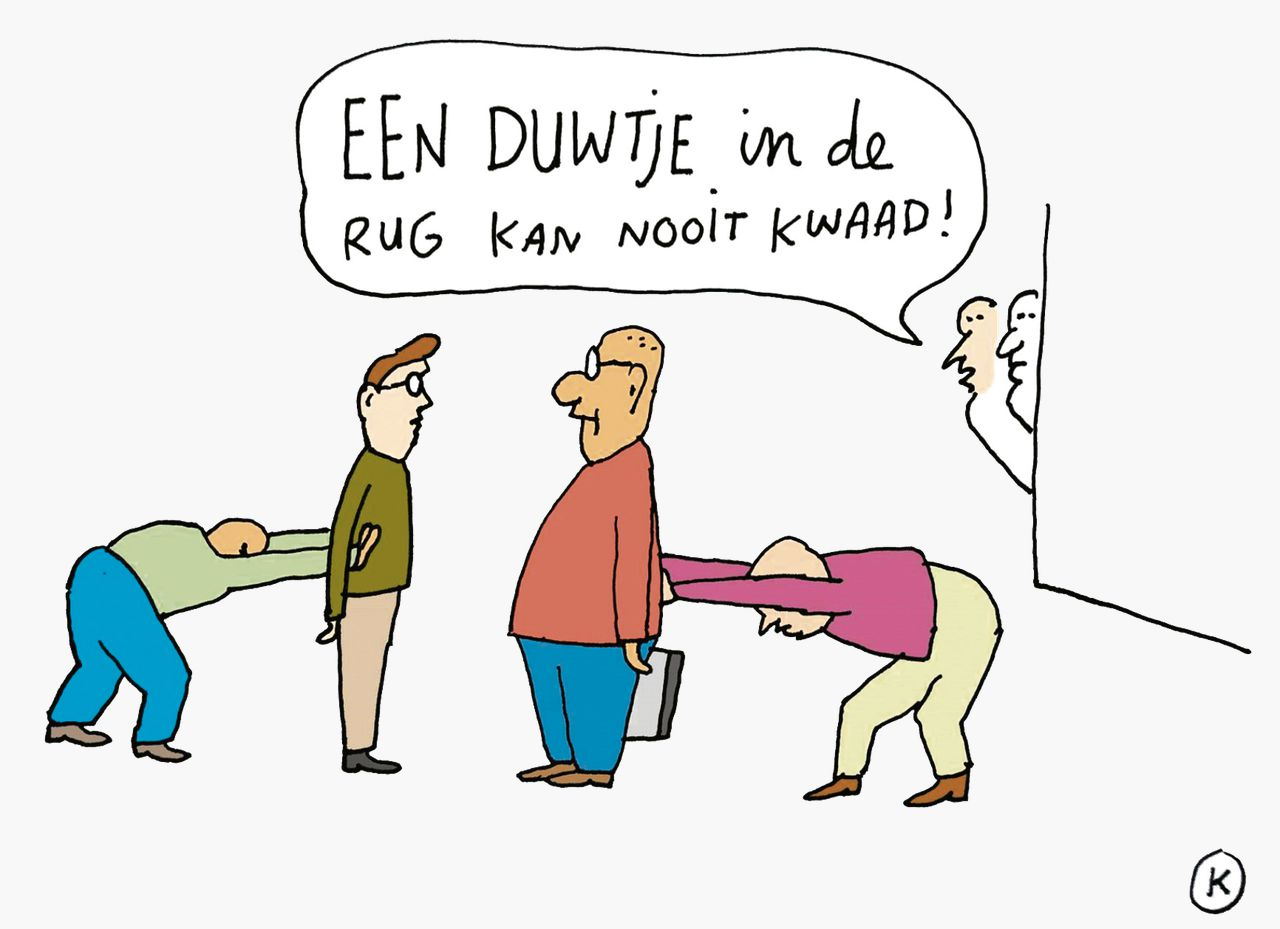 <p>een duwtje geven</p>