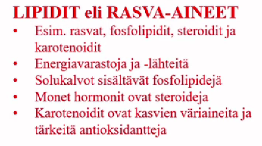 <p>molekyylit jota liukenevat rasvaan </p>