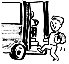 <p>Get on the bus</p>