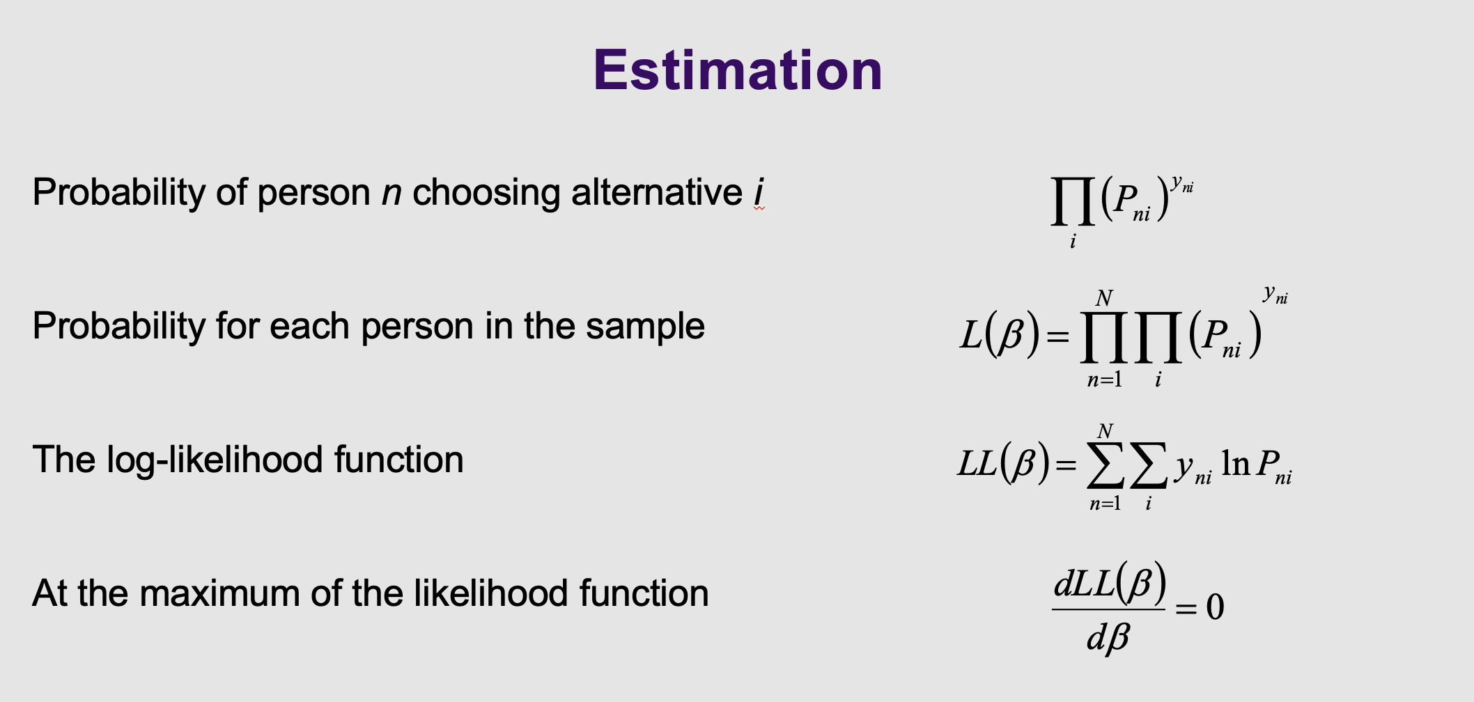 <p><strong>What it means:</strong> Because we are using S-curves instead of straight lines, we have to use <strong>Maximum Likelihood Estimation (MLE)</strong> to find the answers . The computer uses trial and error to find the coefficients that make your observed data most likely to happen.</p>