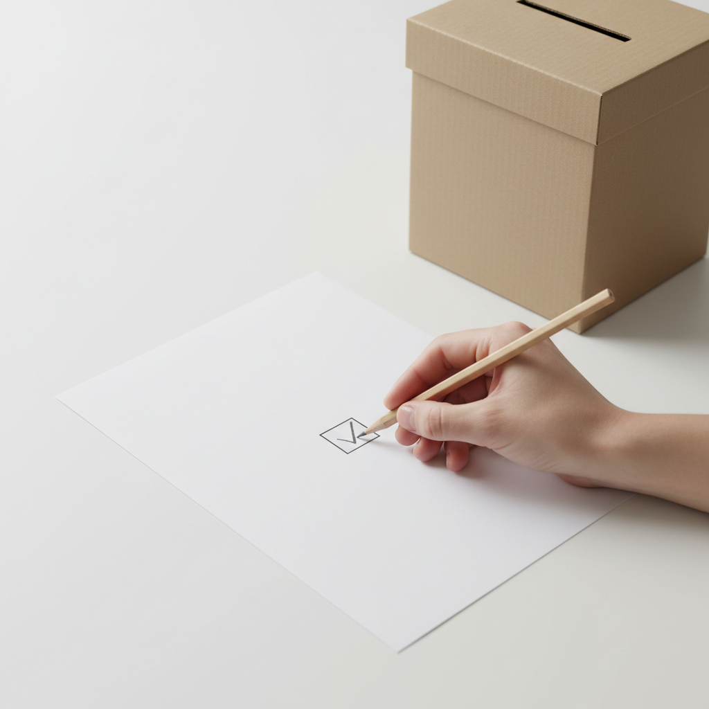 <p>The paper a voter marks to choose their representative or leader.</p>