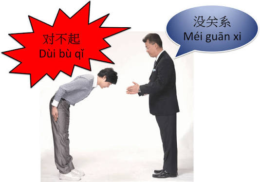 <p>méi guānxi </p><p>It doesn't matter / never mind</p>