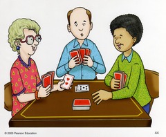 <p>jugar cartas</p>