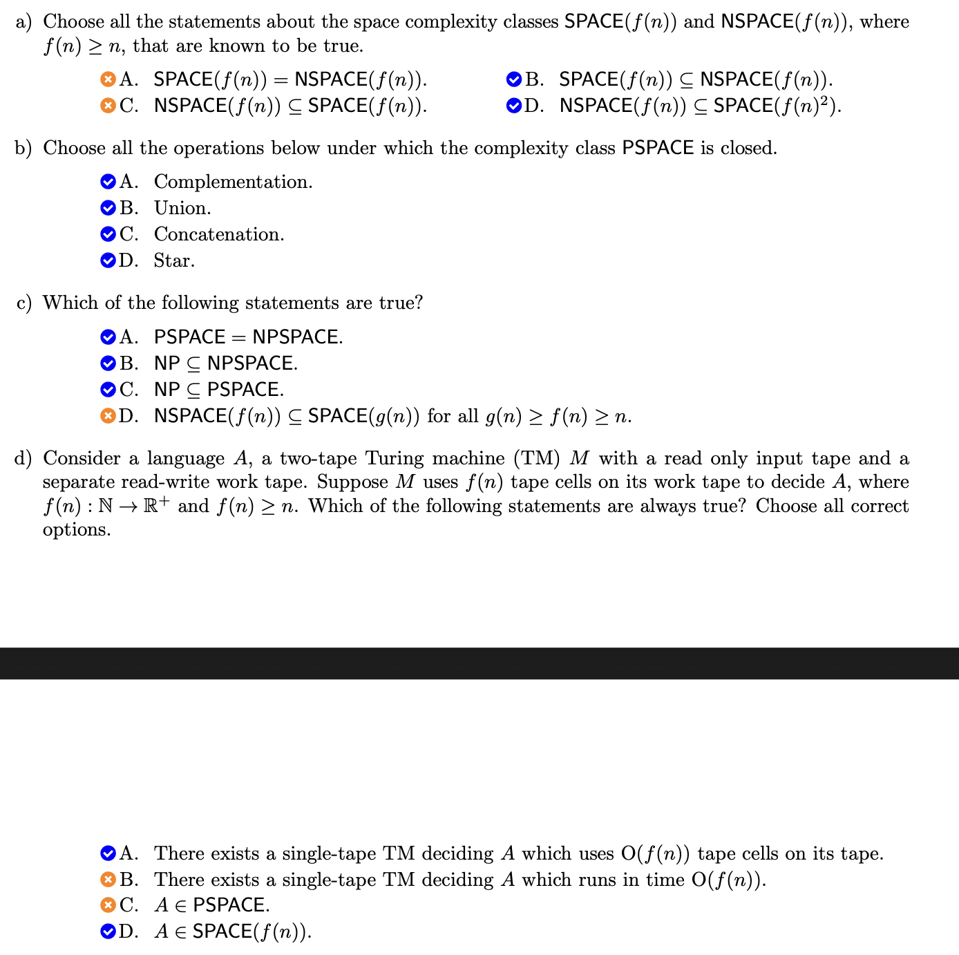 <p>a) B,D</p><p>b) all</p><p>c) A,B,C</p><p>d) A,D</p>