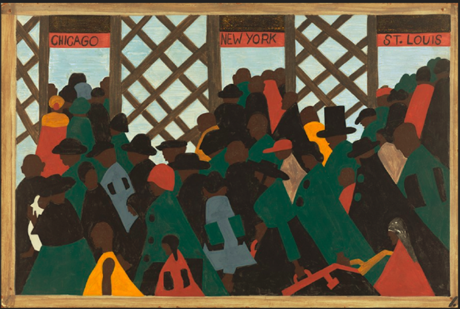 <p>Describe the overall composition of the migration series and its significance </p>