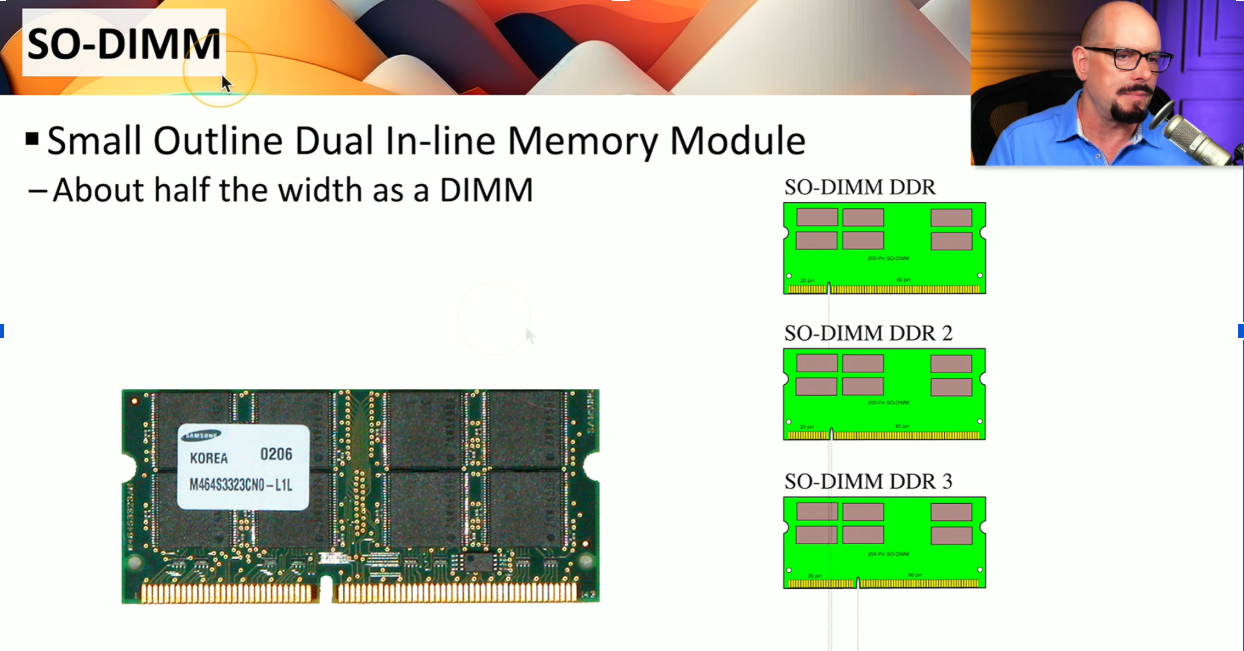 <p>A: Small Outline Dual In-line Memory Module — the smaller RAM form factor used in laptops </p>