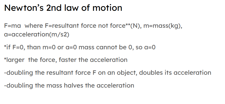 <p>F=ma </p>