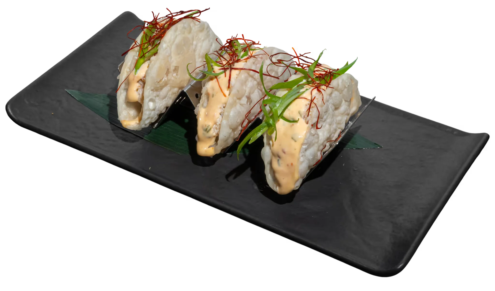 <p>YUZU CRAB TACO</p>
